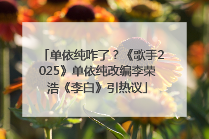 单依纯咋了？《歌手2025》单依纯改编李荣浩《李白》引热议