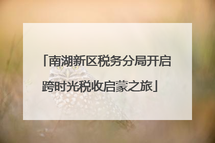 南湖新区税务分局开启跨时光税收启蒙之旅
