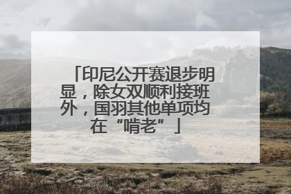 印尼公开赛退步明显，除女双顺利接班外，国羽其他单项均在“啃老”