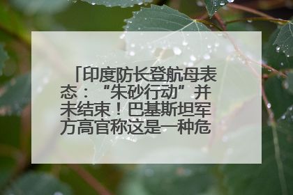 印度防长登航母表态：“朱砂行动”并未结束！巴基斯坦军方高官称这是一种危险的状况……