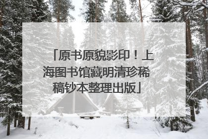 原书原貌影印！上海图书馆藏明清珍稀稿钞本整理出版