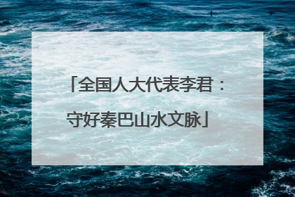 全国人大代表李君：守好秦巴山水文脉