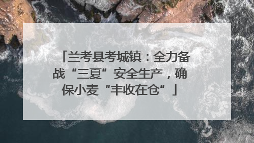 兰考县考城镇：全力备战“三夏”安全生产，确保小麦“丰收在仓”