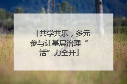 共学共乐，多元参与让基层治理“活”力全开