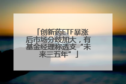 创新药ETF暴涨后市场分歧加大，有基金经理称透支“未来三五年”