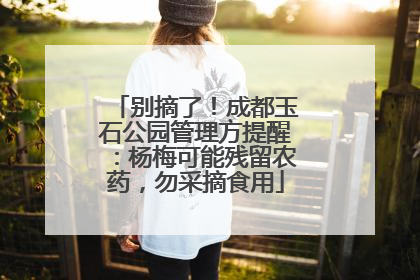 别摘了！成都玉石公园管理方提醒：杨梅可能残留农药，勿采摘食用