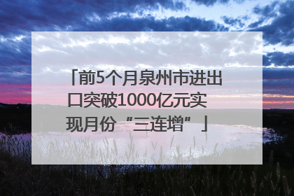 前5个月泉州市进出口突破1000亿元实现月份“三连增”