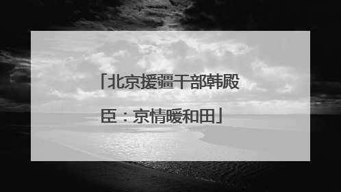 北京援疆干部韩殿臣：京情暖和田