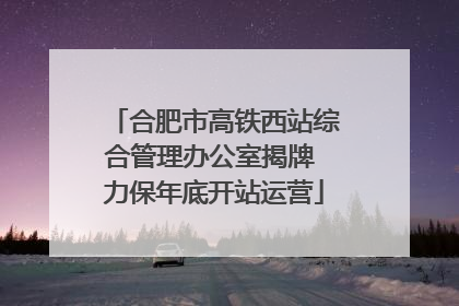 合肥市高铁西站综合管理办公室揭牌 力保年底开站运营