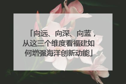 向远、向深、向蓝，从这三个维度看福建如何增强海洋创新动能