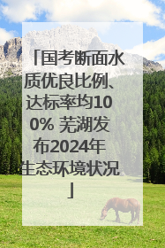 国考断面水质优良比例、达标率均100% 芜湖发布2024年生态环境状况