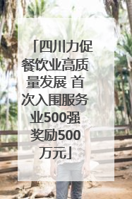 四川力促餐饮业高质量发展 首次入围服务业500强奖励500万元
