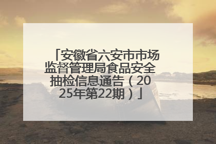 安徽省六安市市场监督管理局食品安全抽检信息通告（2025年第22期）