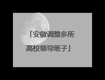 安徽调整多所高校领导班子