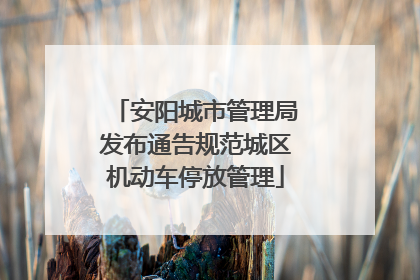 安阳城市管理局发布通告规范城区机动车停放管理