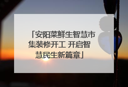 安阳菜鲜生智慧市集装修开工 开启智慧民生新篇章