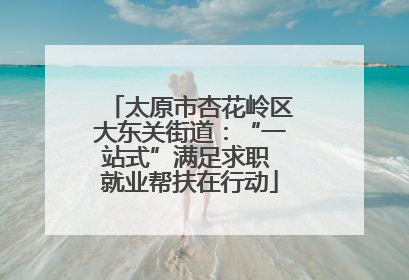 太原市杏花岭区大东关街道：“一站式”满足求职 就业帮扶在行动