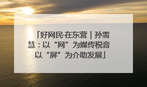 好网民·在东营｜孙雪慧：以“网”为媒传税音 以“屏”为介助发展