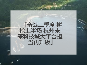 奋战二季度 拼抢上半场 杭州未来科技城大平台担当再升级