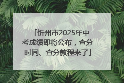 忻州市2025年中考成绩即将公布，查分时间、查分教程来了