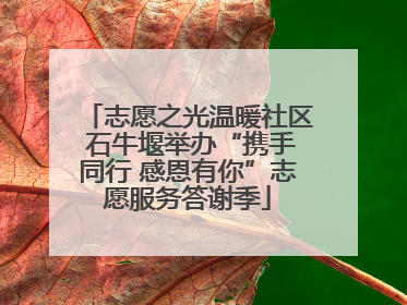 志愿之光温暖社区 石牛堰举办“携手同行 感恩有你”志愿服务答谢季