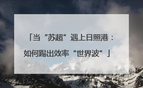 当“苏超”遇上日照港：如何踢出效率“世界波”