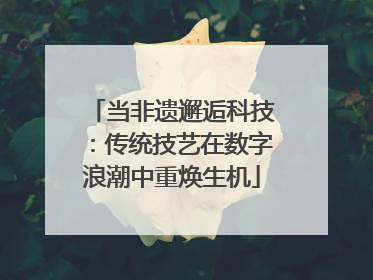 当非遗邂逅科技：传统技艺在数字浪潮中重焕生机