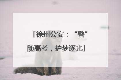 徐州公安：“警”随高考，护梦逐光