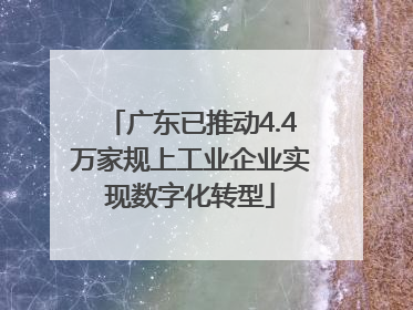 广东已推动4.4万家规上工业企业实现数字化转型