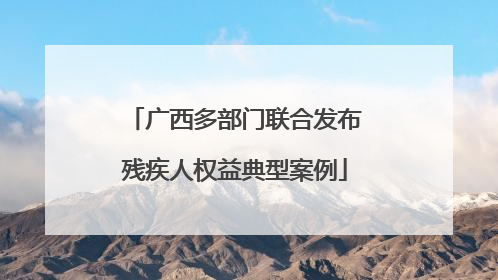 广西多部门联合发布残疾人权益典型案例