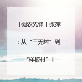 强农先锋丨张萍：从“三无村”到“样板村”