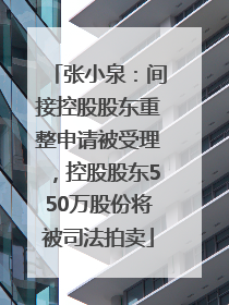 张小泉：间接控股股东重整申请被受理，控股股东550万股份将被司法拍卖