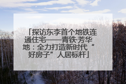 探访东李首个地铁连通住宅——青铁·芳华地：全力打造新时代“好房子”人居标杆