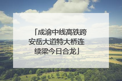 成渝中线高铁跨安岳大道特大桥连续梁今日合龙
