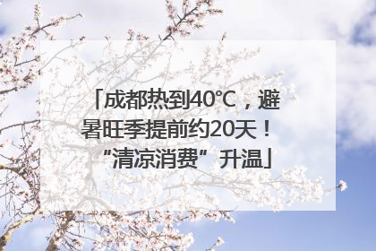 成都热到40℃，避暑旺季提前约20天！“清凉消费”升温