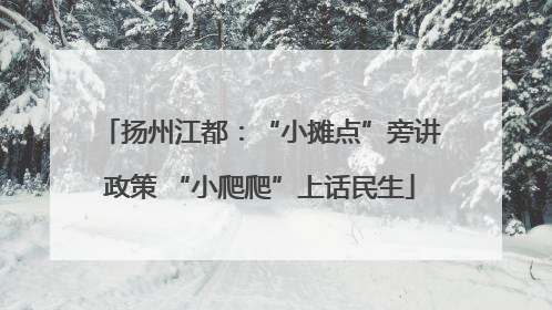 扬州江都：“小摊点”旁讲政策 “小爬爬”上话民生