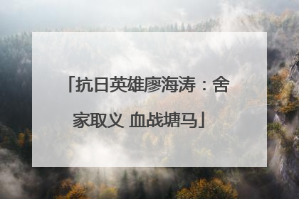 抗日英雄廖海涛：舍家取义 血战塘马
