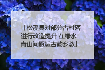 松溪县对部分古村落进行改造提升 在绿水青山间邂逅古韵乡愁