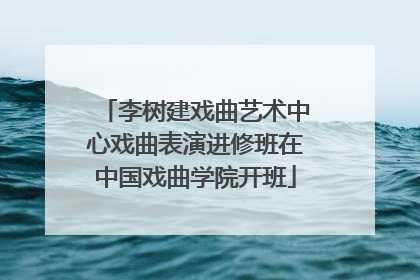 李树建戏曲艺术中心戏曲表演进修班在中国戏曲学院开班