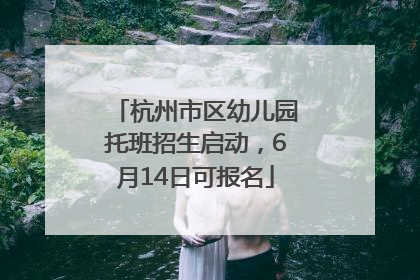 杭州市区幼儿园托班招生启动，6月14日可报名