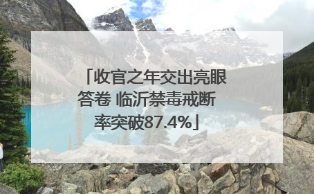 收官之年交出亮眼答卷 临沂禁毒戒断率突破87.4%