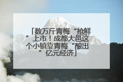 数万斤青梅“抢鲜”上市！成都大邑这个小镇靠青梅“酿出”亿元经济
