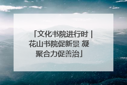 文化书院进行时｜花山书院促新景 凝聚合力促善治