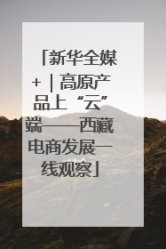 新华全媒+｜高原产品上“云”端——西藏电商发展一线观察