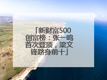 新财富500创富榜：张一鸣首次登顶，梁文锋跻身前十