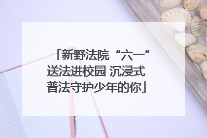 新野法院“六一”送法进校园 沉浸式普法守护少年的你
