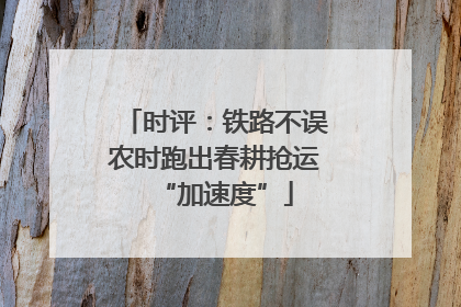 时评：铁路不误农时跑出春耕抢运“加速度”