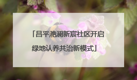 昌平滟澜新宸社区开启绿地认养共治新模式