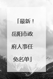 最新！岳阳市政府人事任免名单