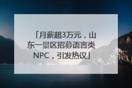 月薪超3万元，山东一景区招募语言类NPC，引发热议